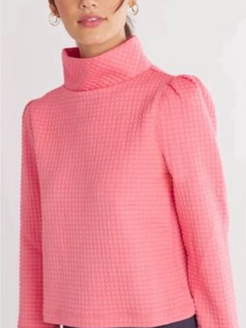 Dudley Stephens Pink Textured Turtleneck Sweater size M